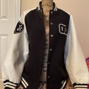 Wild Fable Black and White Bomber Jacket